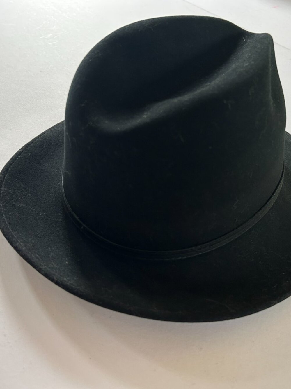 Borsalino, “GLEN” fedora, fur felt, black, XL, - Picture 3 of 4